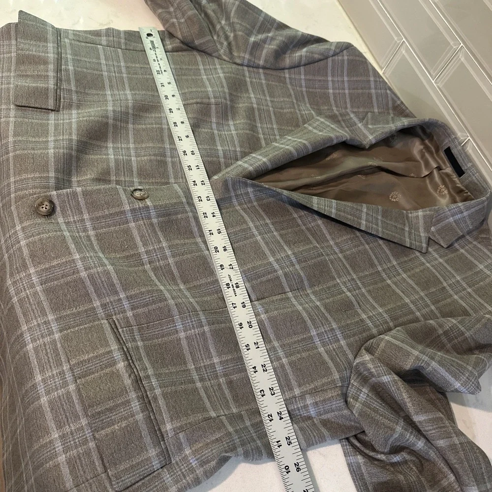 Lauren Ralph Lauren Men UltraFlex Plaid Sports Coat Blazer‎ Tan Blue Jacket 50R